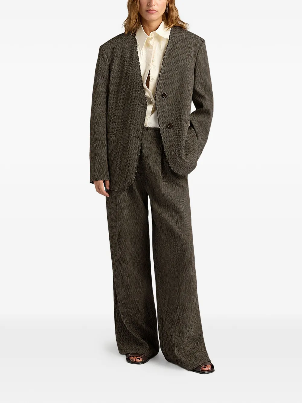  Momoni Mary Micro-pinstripe Jacket - Brown 
