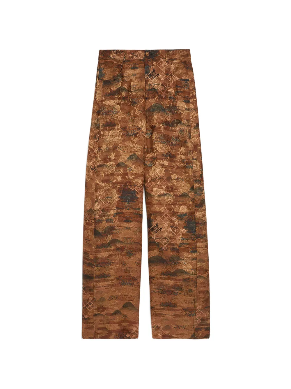 Momoni Ausgestellte Jacquard-Hose mit Print - Braun