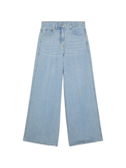 Momoni vaqueros acampanados con cinco bolsillos