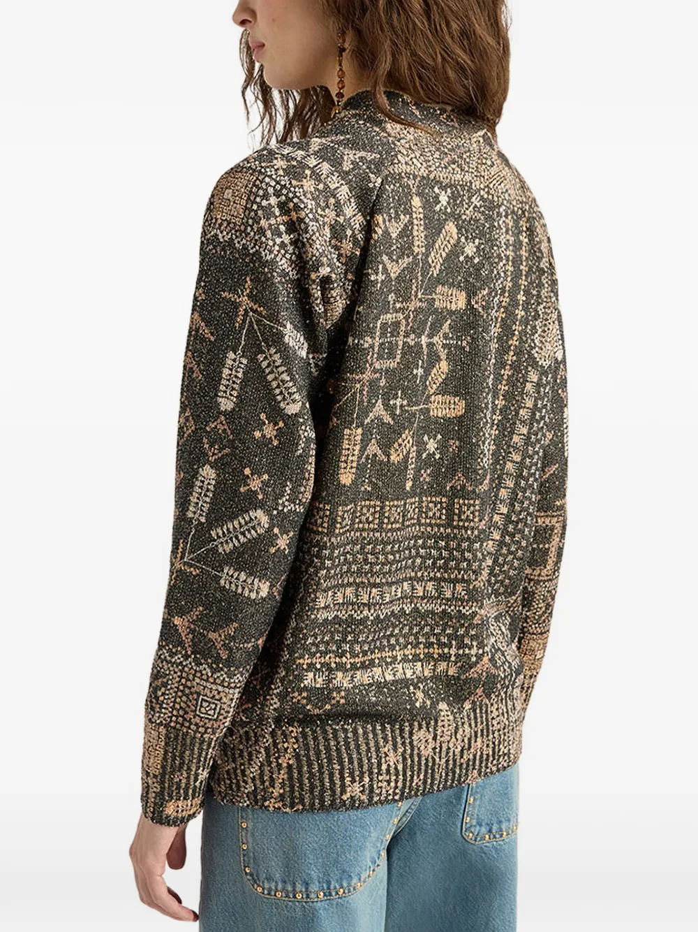 Eduardo Printed-Sequin Cardigan