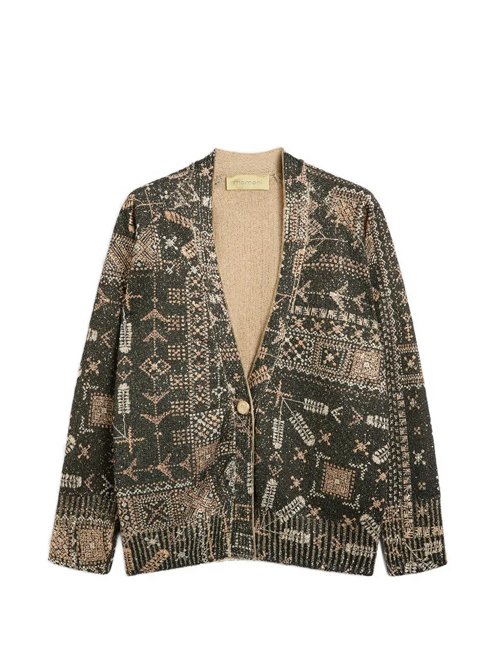 Momoni Cardigan Eduardo con paillettes - Nero