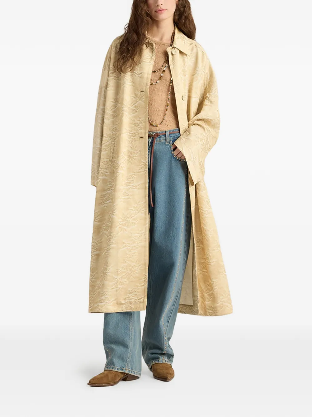  Momoni Jacquard Oversized Coat - Neutrals 