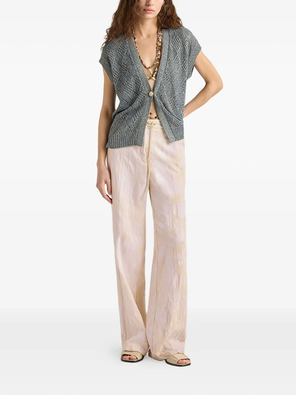  Momoni Pedro Diamond-pattern Vest - Blue 