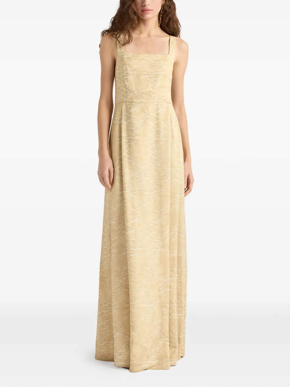  Momoni Sonora Jacquard Square-neck Dress - Neutrals 