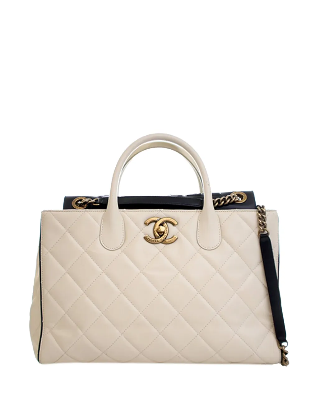 CHANEL Pre-Owned 2012-2013 CC Quilted Calfskin Portobello Tote satchel - Bianco