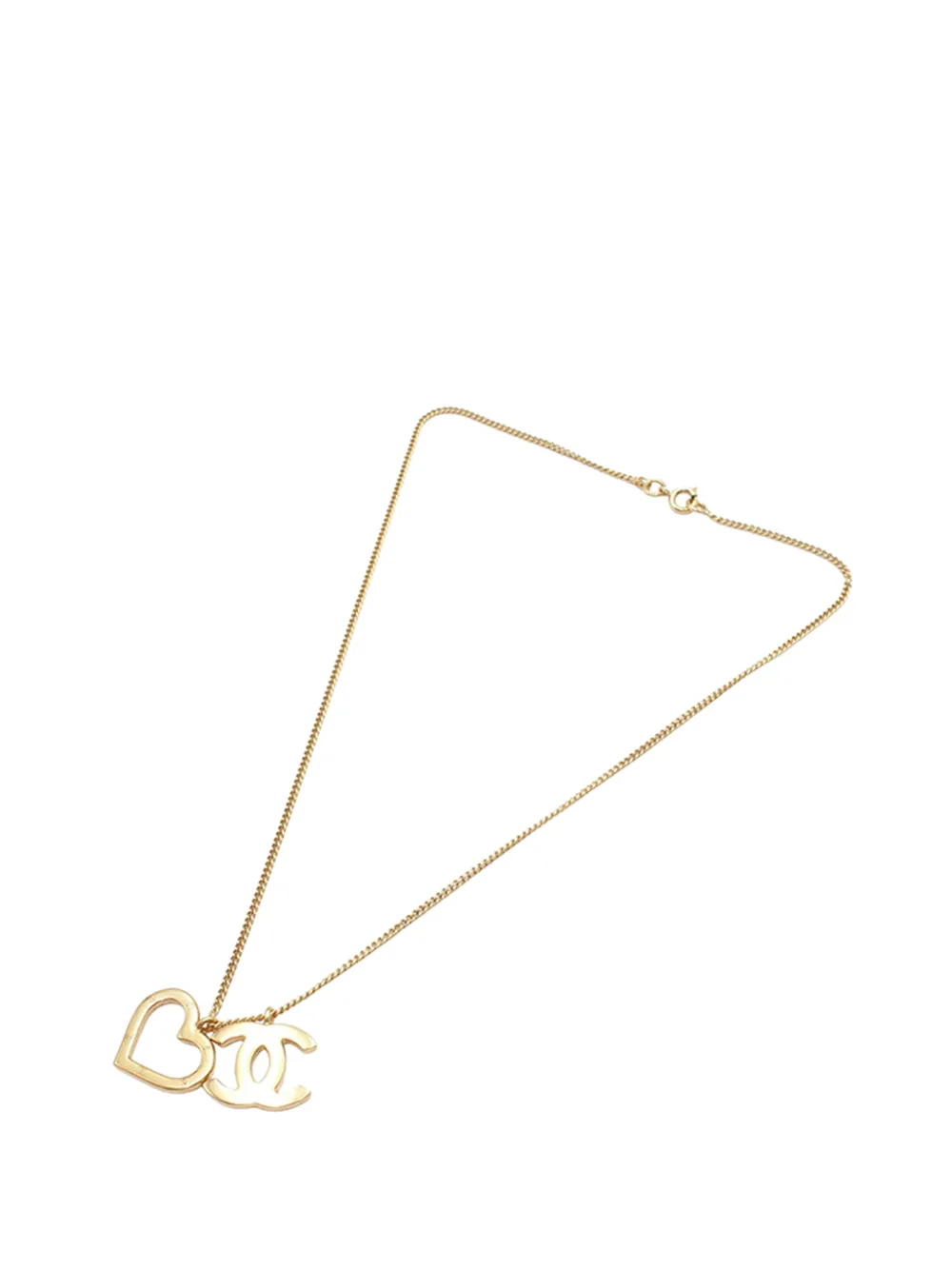 CHANEL Pre-Owned 2004 Gold Plated CC and Heart Pendant Necklace costume necklace - Oro