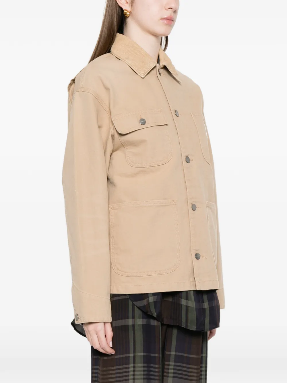 Carhartt WIP W' OG Michigan jack van biologisch katoen met ribfluwelen kraag Beige