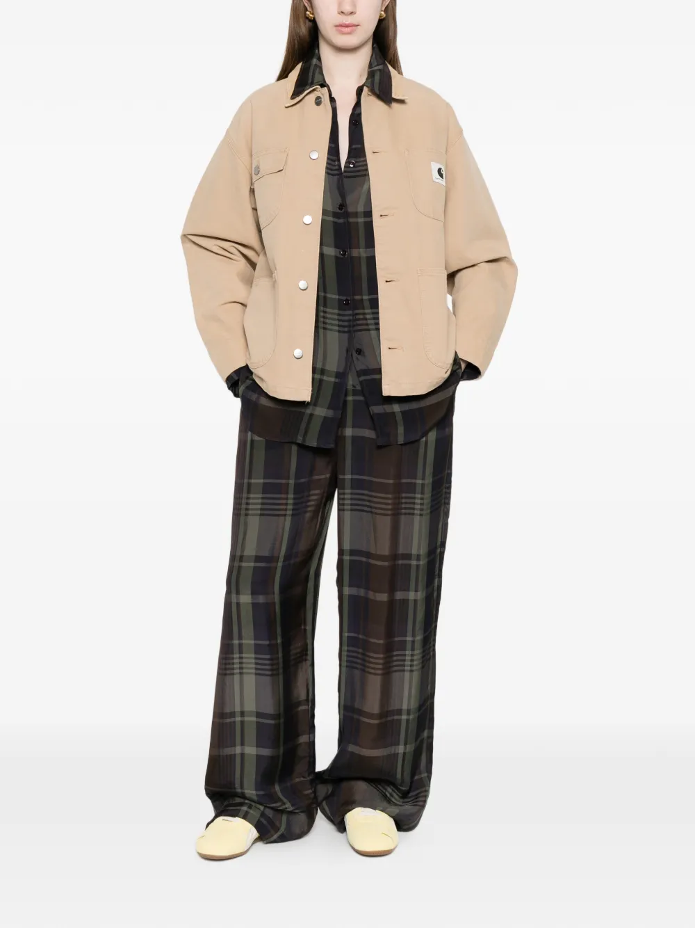Carhartt WIP W' OG Michigan jack van biologisch katoen met ribfluwelen kraag Beige