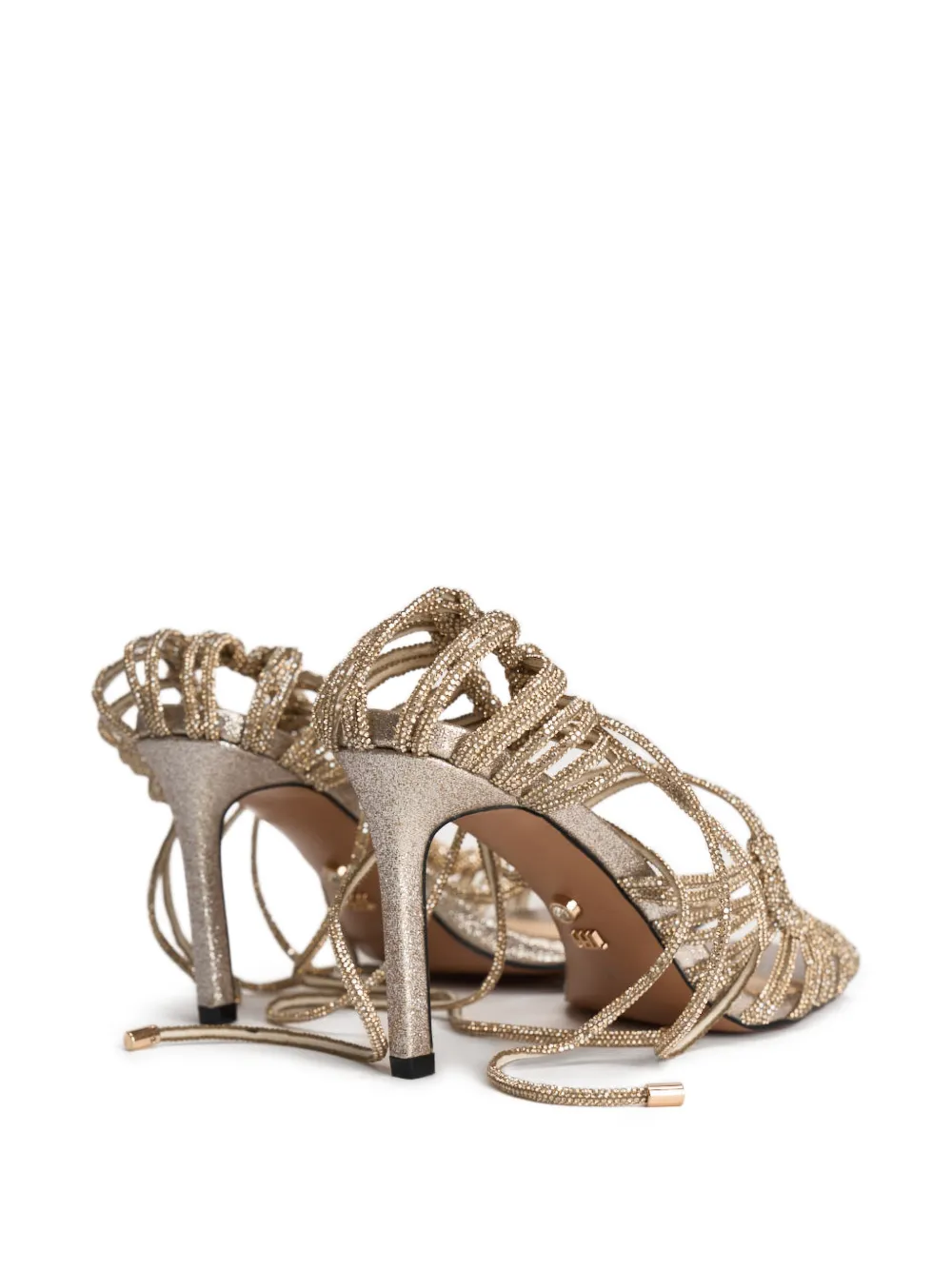  Twenty Fourhaitch Crystal-embellished Strappy Sandals - Gold 