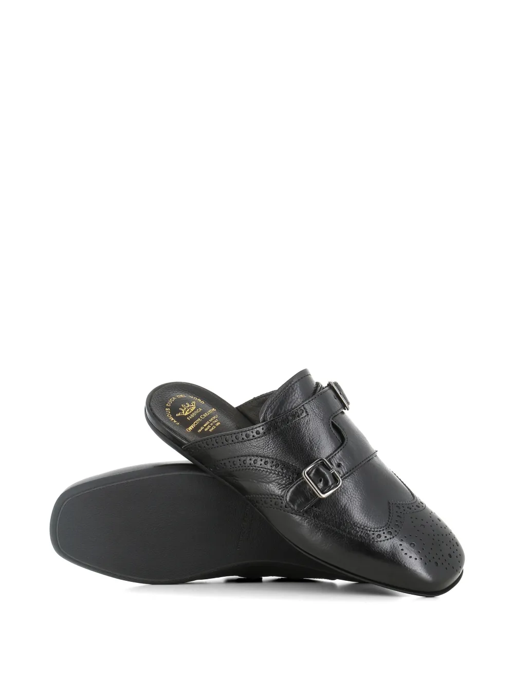 Officine Creative buckle detail brogue mules Zwart
