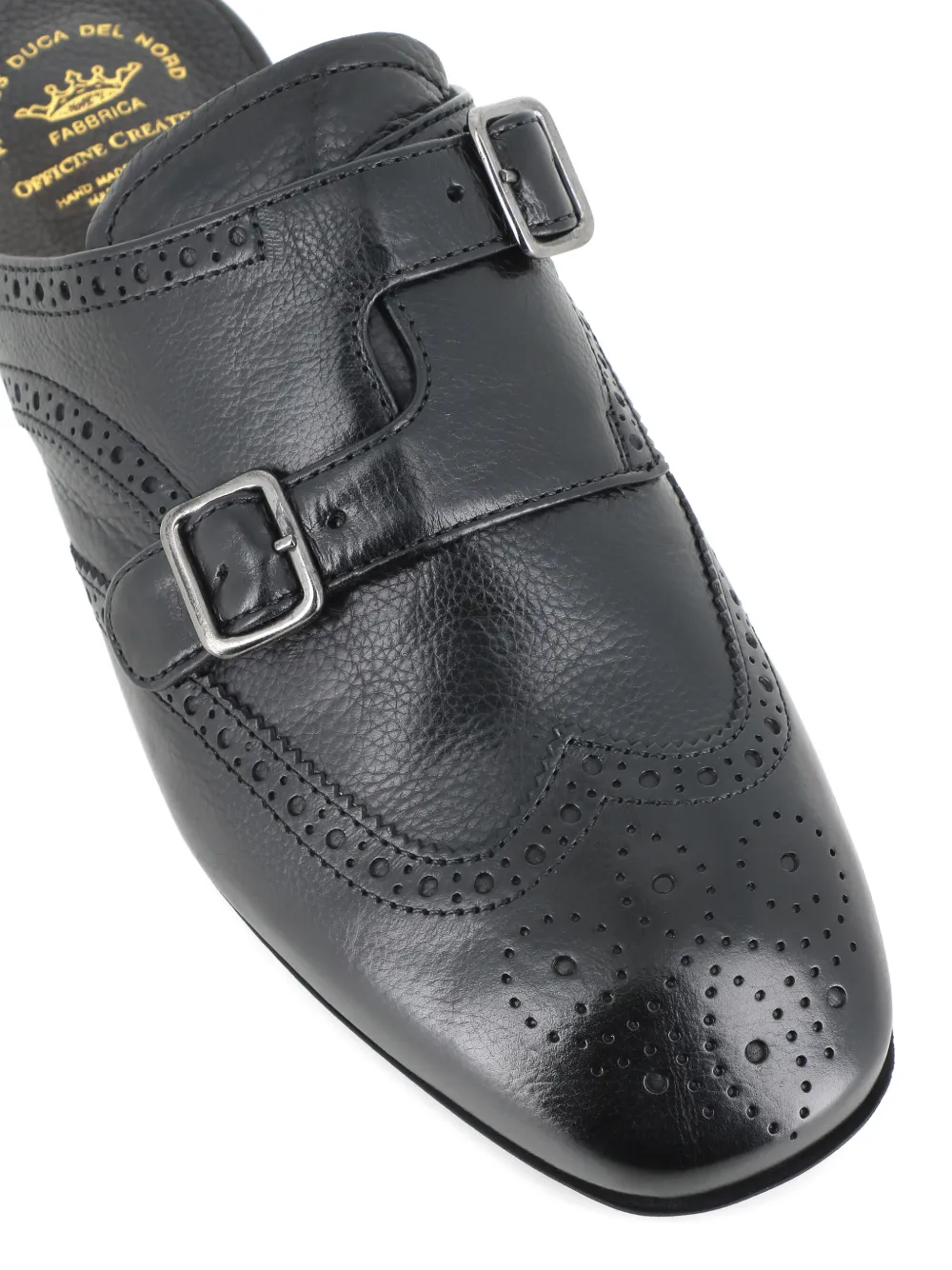Officine Creative buckle detail brogue mules Zwart