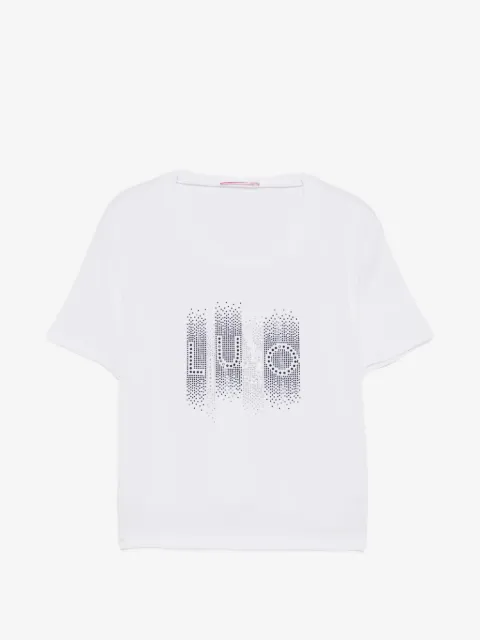 Liu Jo Kids playera con detalles de strass