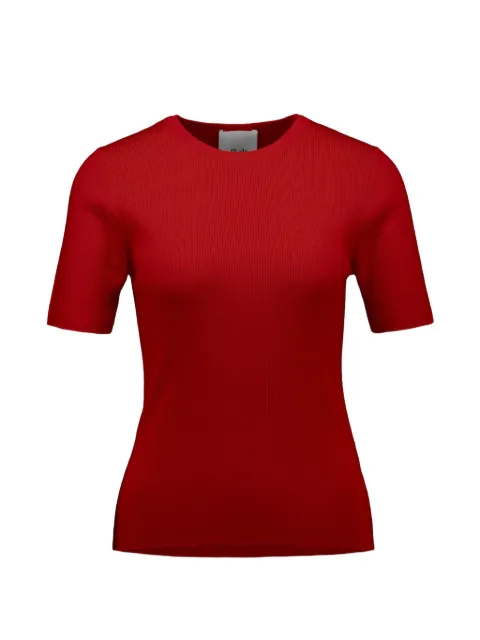 Allude ribbed short-sleeve sweater