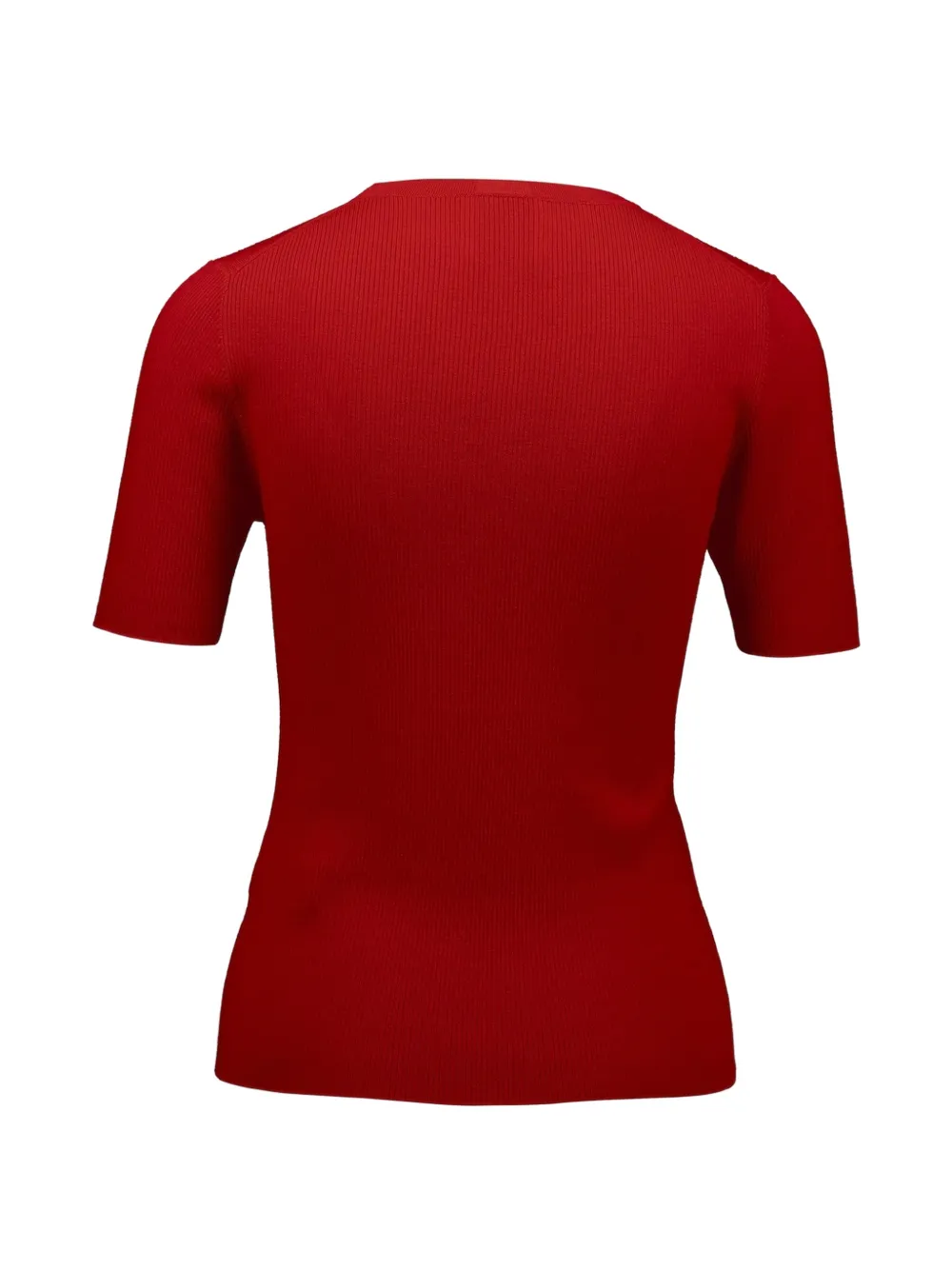 Allude Geribbelde trui met korte mouwen Rood