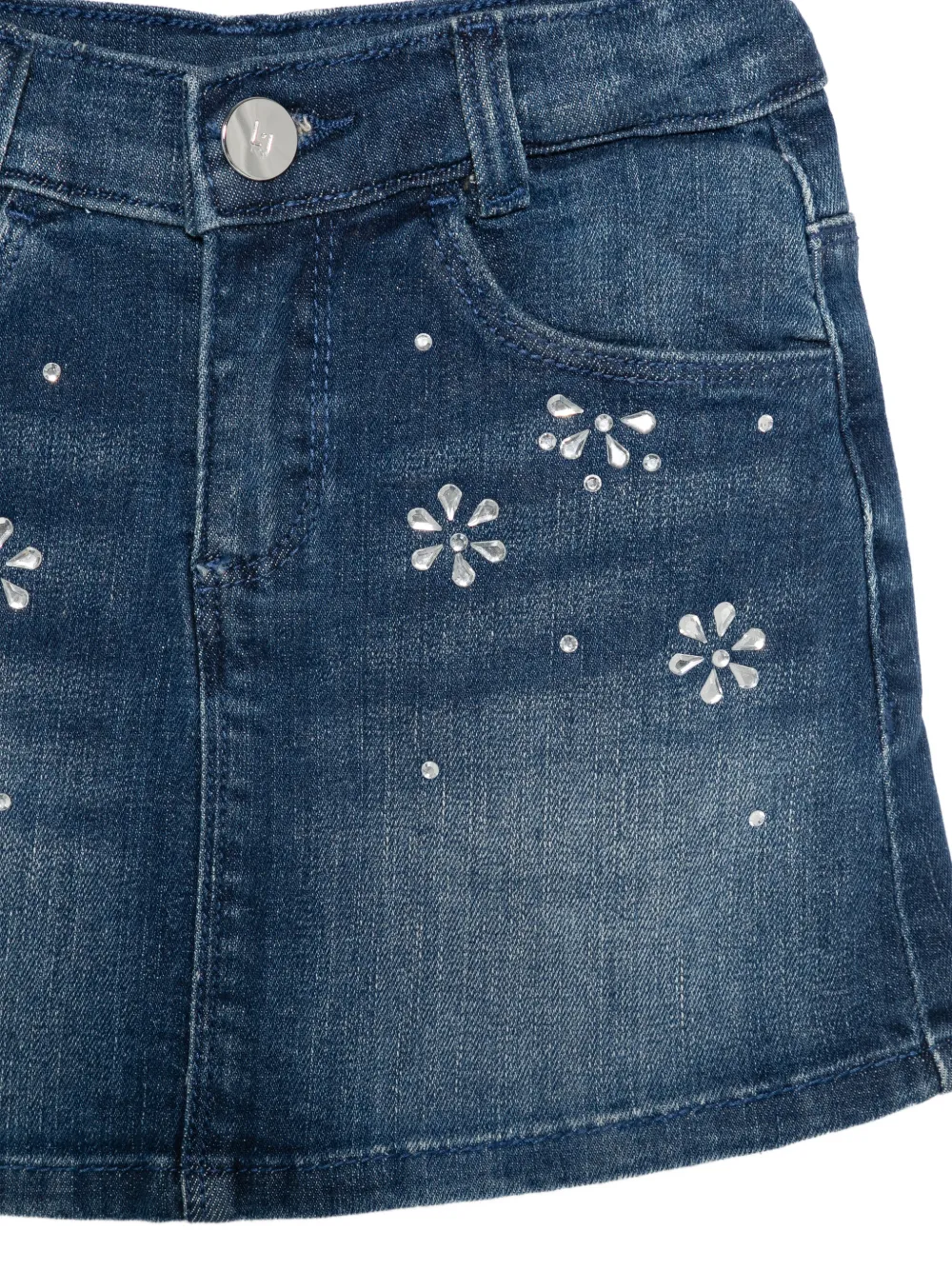  Liu Jo Kids Flower-embellishment Skirt - Blue 