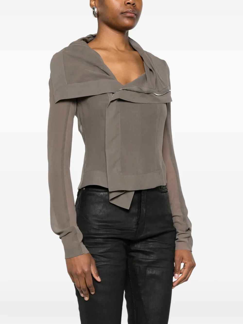 Rick Owens Klassieke bikerjack Bruin