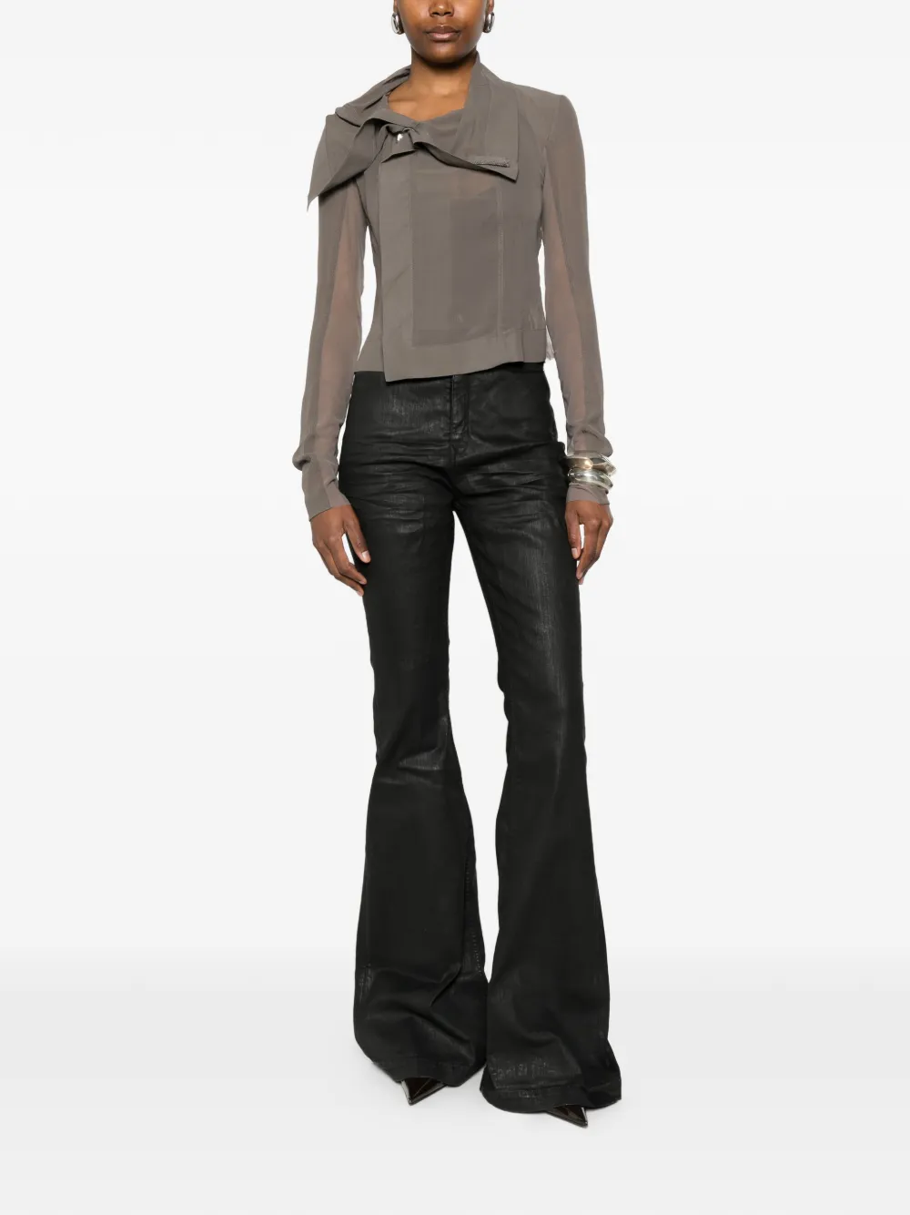 Rick Owens Klassieke bikerjack Bruin