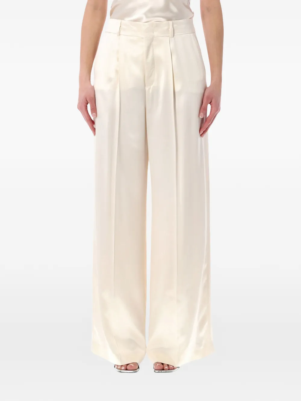 Alberta Ferretti satin trousers - Toni neutri