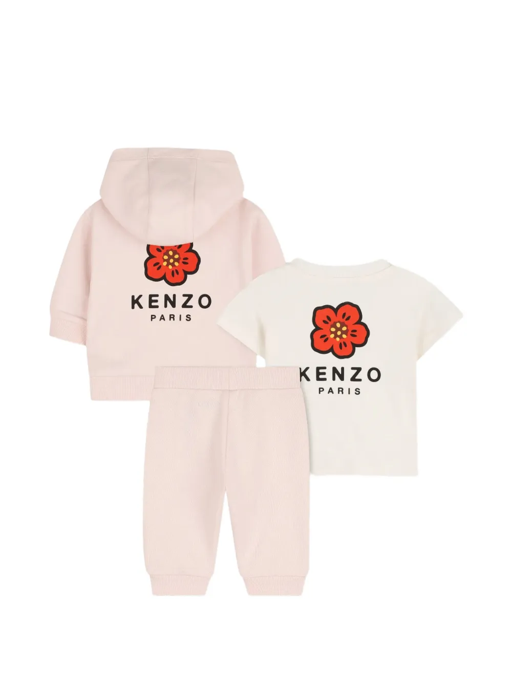 Kenzo Kids Trainingspak met bloemapplicatie Roze