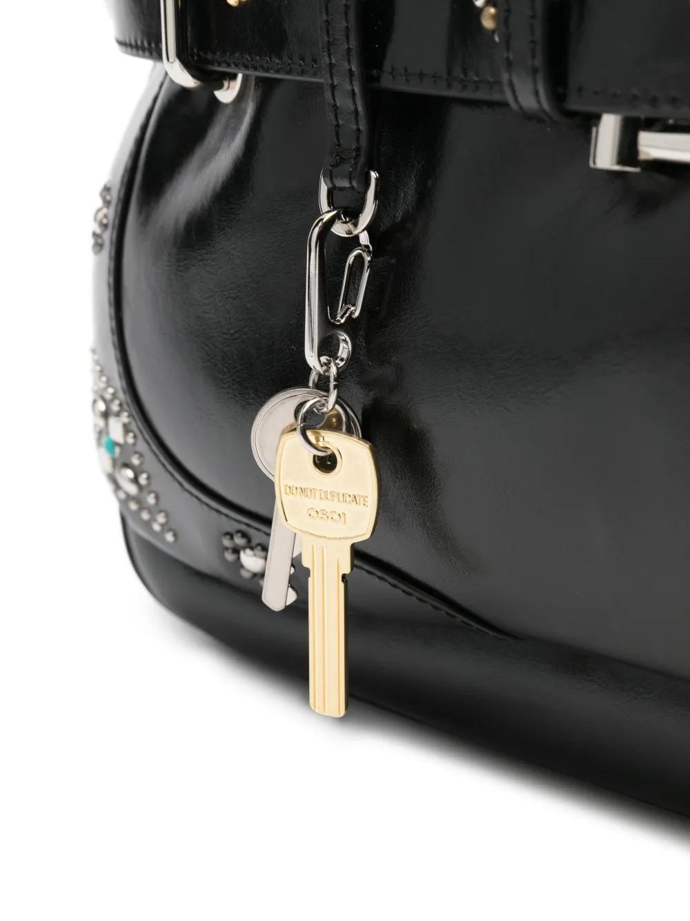  Osoi Brocle Embellished Buckled Tote Bag - Black 