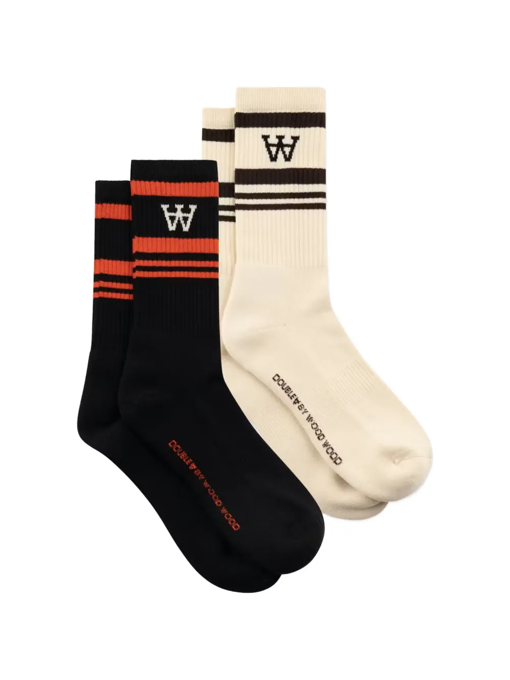 Wood Wood Calzini Ryder con logo (2 pezzi) - Nero