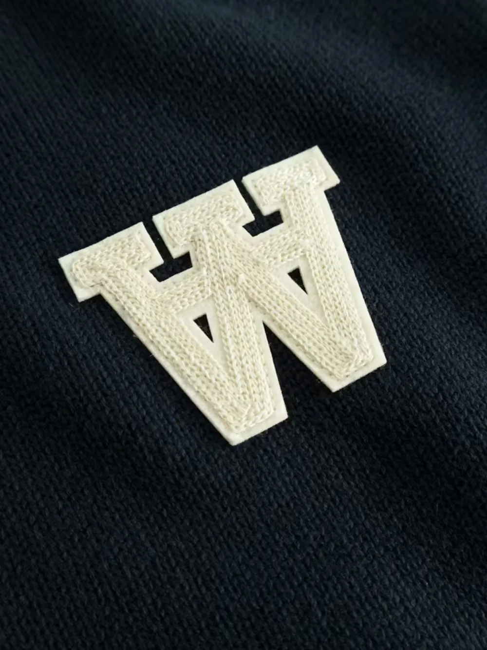 Wood Tay trui met ronde hals en logo Blauw