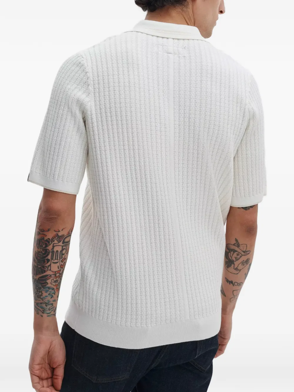 rag & bone Harvey poloshirt met textuur Beige