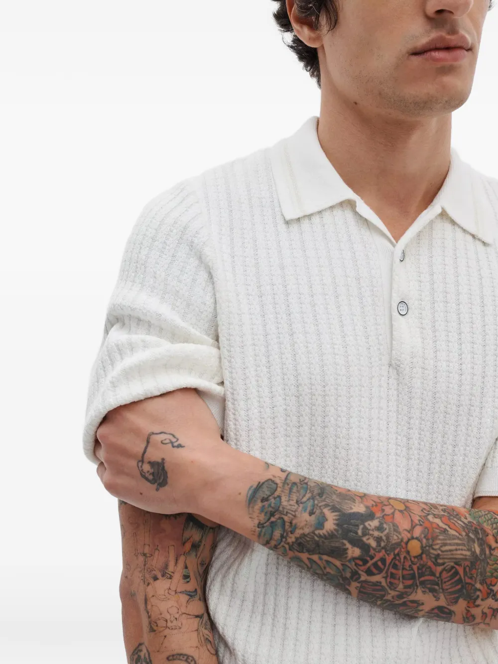 rag & bone Harvey poloshirt met textuur Beige