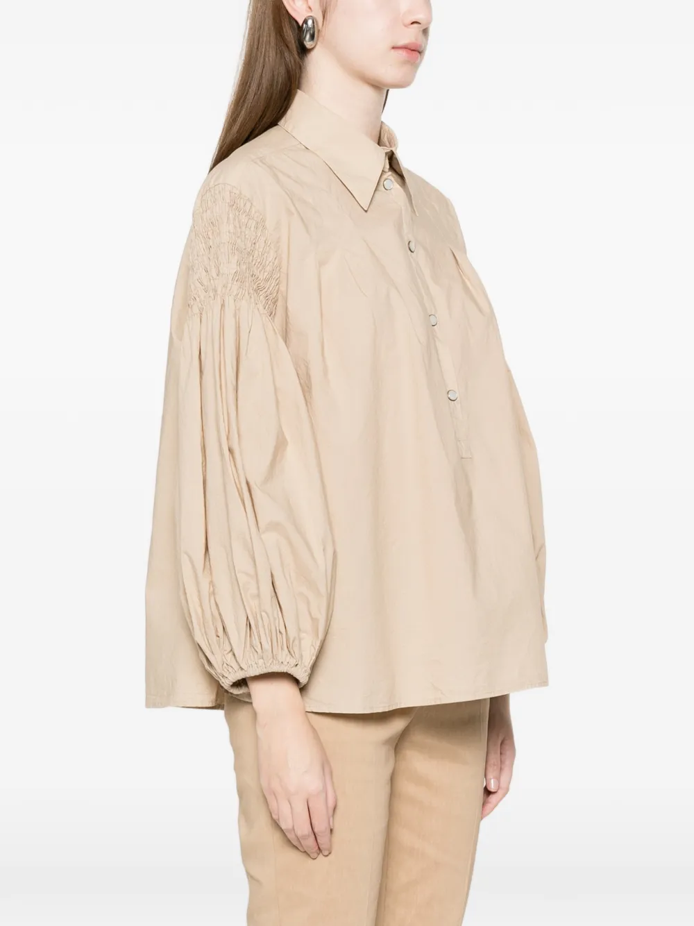 PINKO Bouquet gesmockte blouse Beige