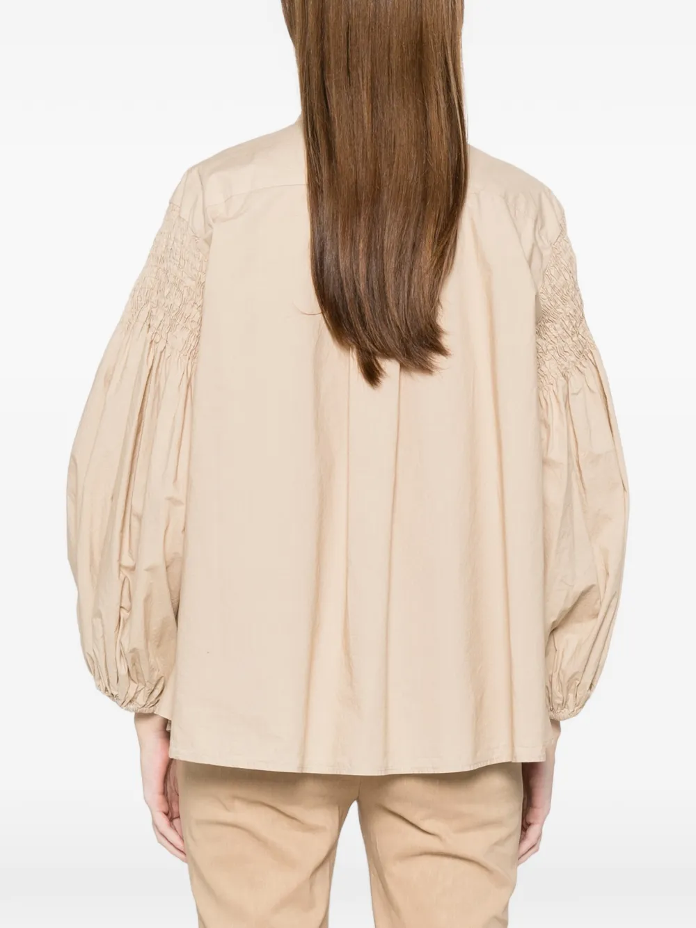 PINKO Bouquet gesmockte blouse Beige