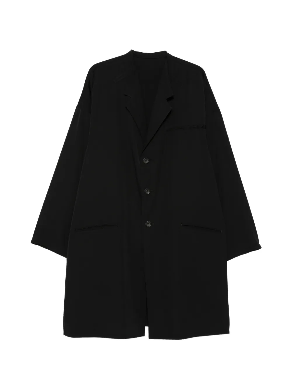 Yohji Yamamoto button single-breasted coat - Black