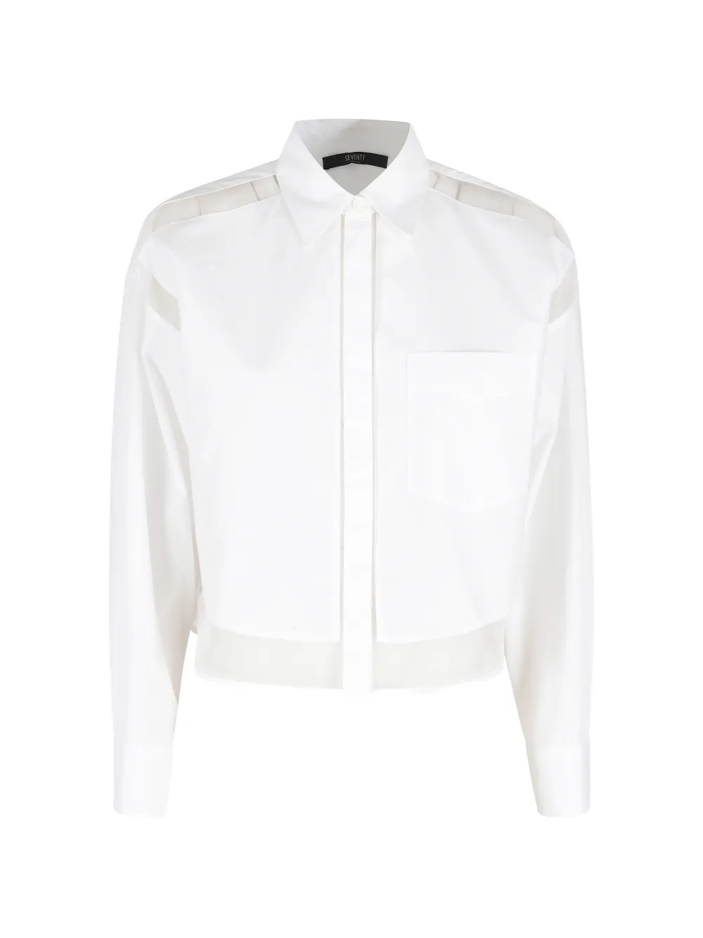 Seventy pocket sheer-panel shirt - Bianco