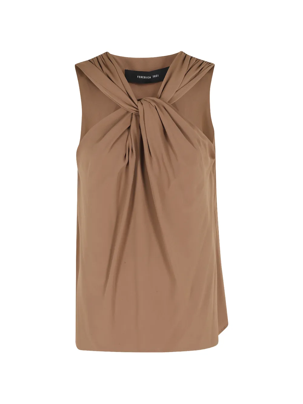 Federica Tosi twisted-knot top - Marrone