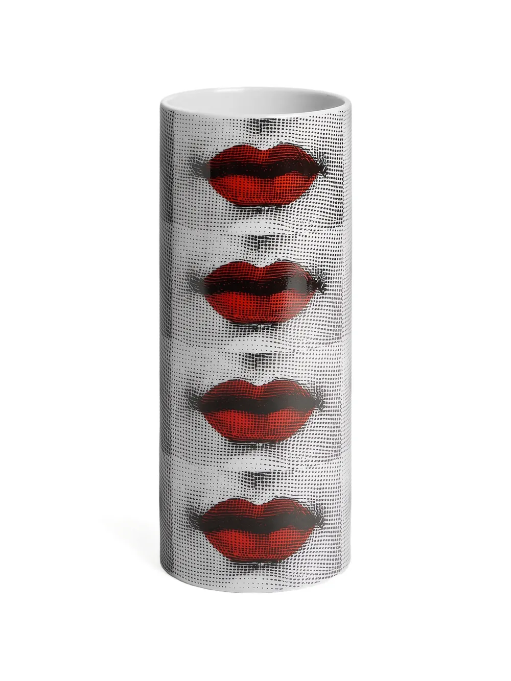 Fornasetti Vase mit Mund-Illustration - Grau