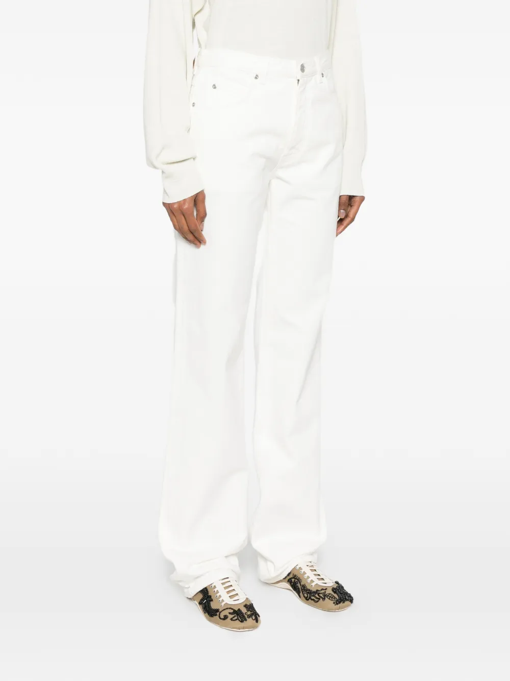  Calvin Klein Collection Vaqueros Con Parche Del Logo - Neutro 