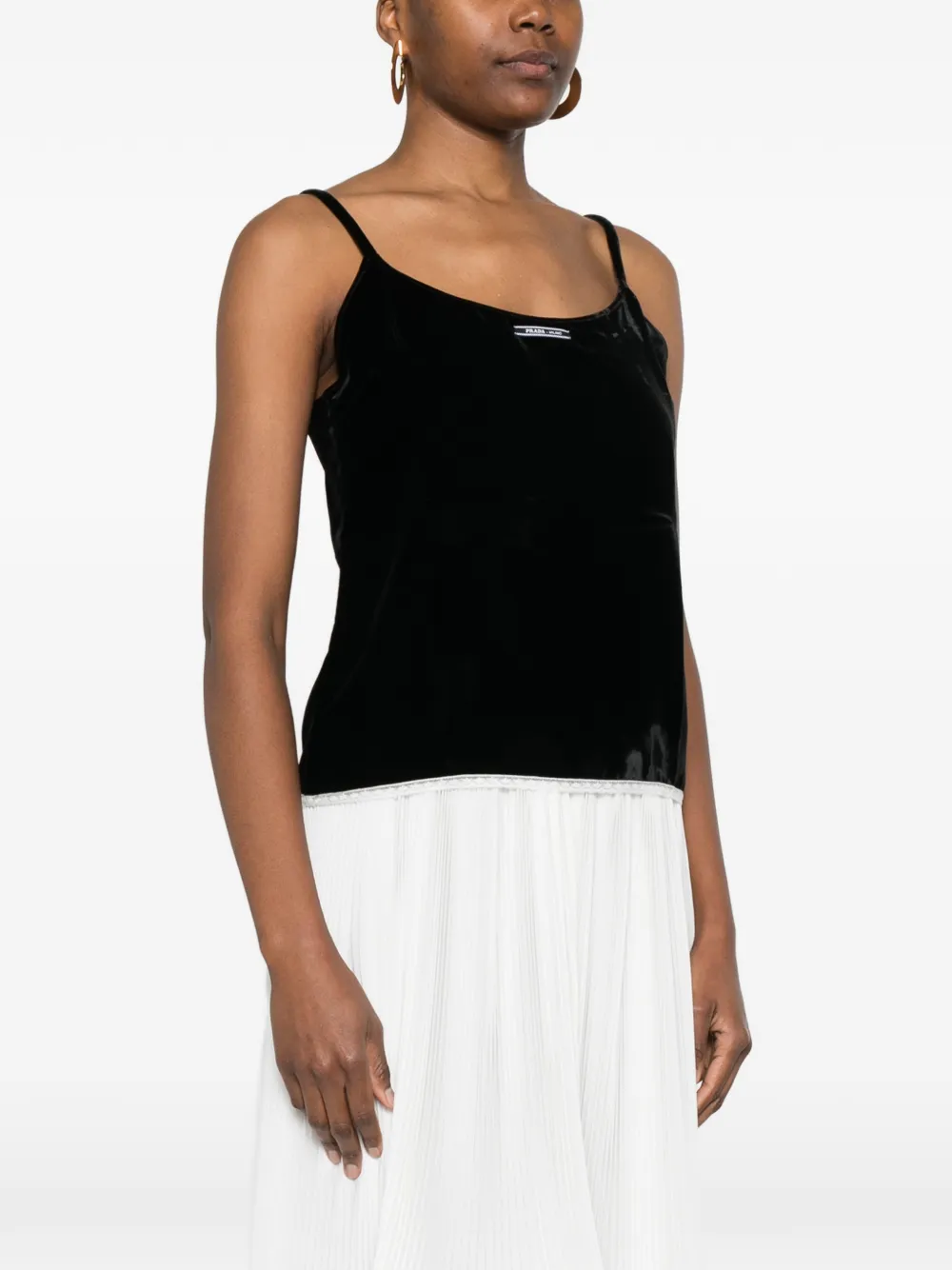  Prada Logo-patch Sleeveless Top - Black 