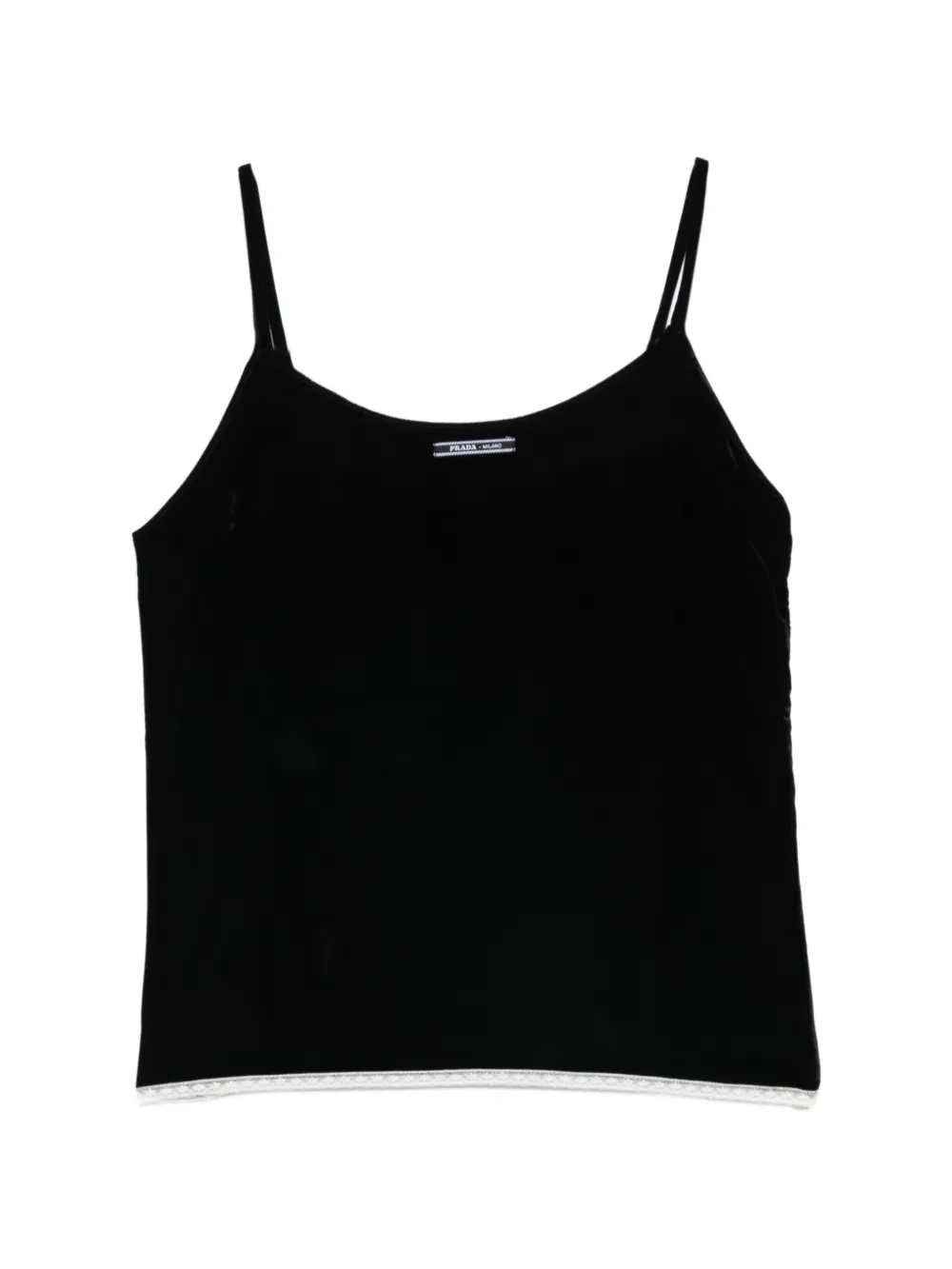 Prada logo-patch sleeveless top - Nero