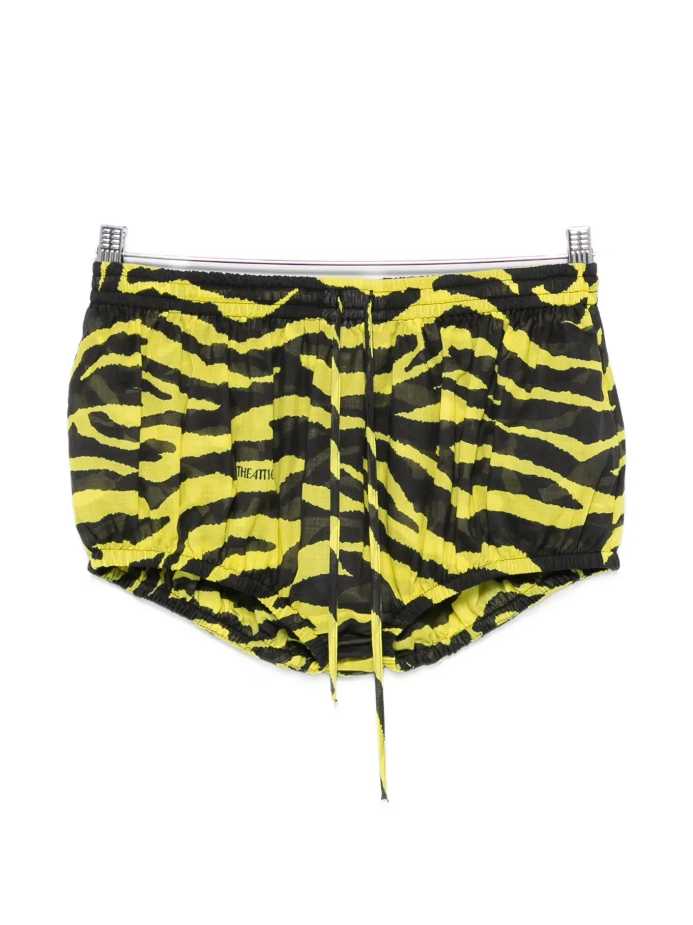 The Attico tiger-print drawstring mini shorts - Giallo