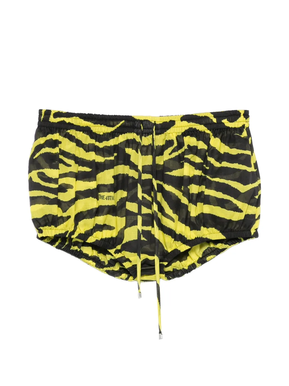The Attico tiger-print drawstring mini shorts - Giallo