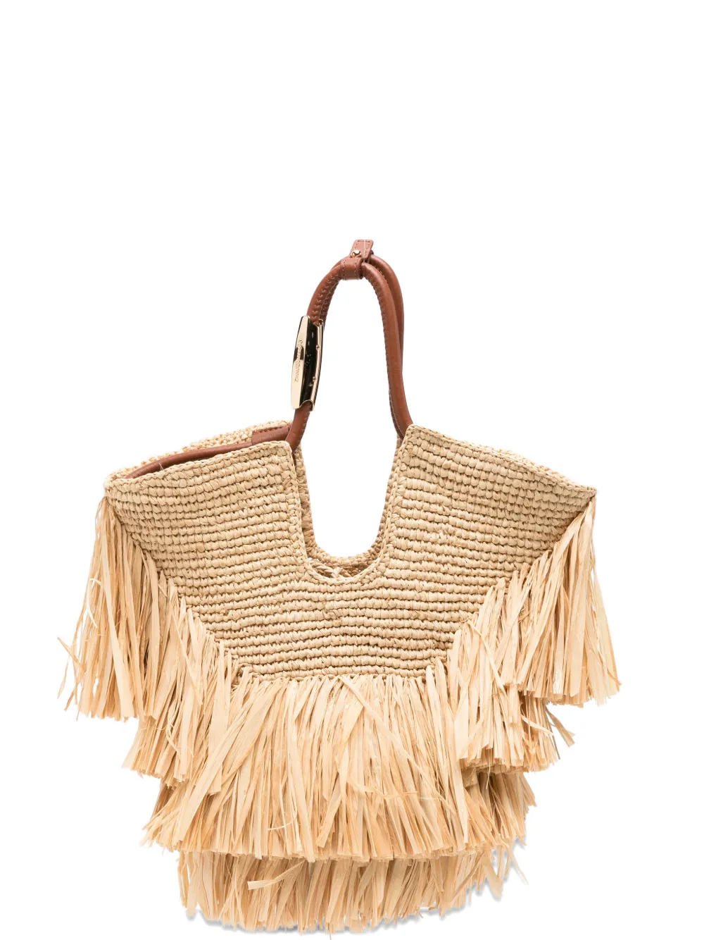 ZIMMERMANN small Goldentime fringe tote bag - Toni neutri
