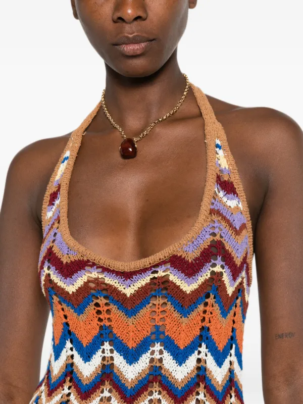 faithfull maxi dress Faithfull Faroe Open-back Printed Satin Maxi Dress - Women - Chocolate Dresses