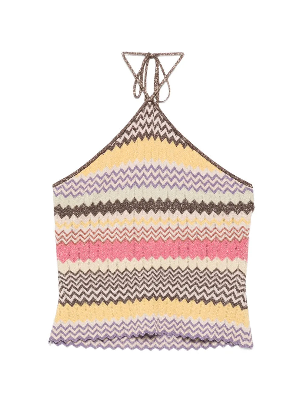 Faithfull Ria chevron-knit top - Marrone