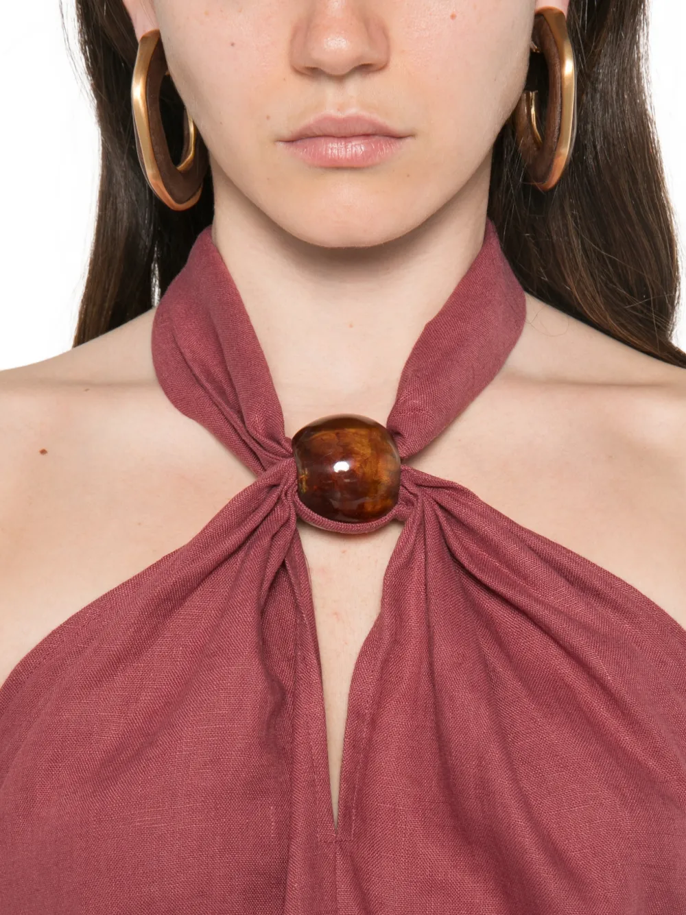 Faithfull Lourdes maxi-dress met halternek Rood