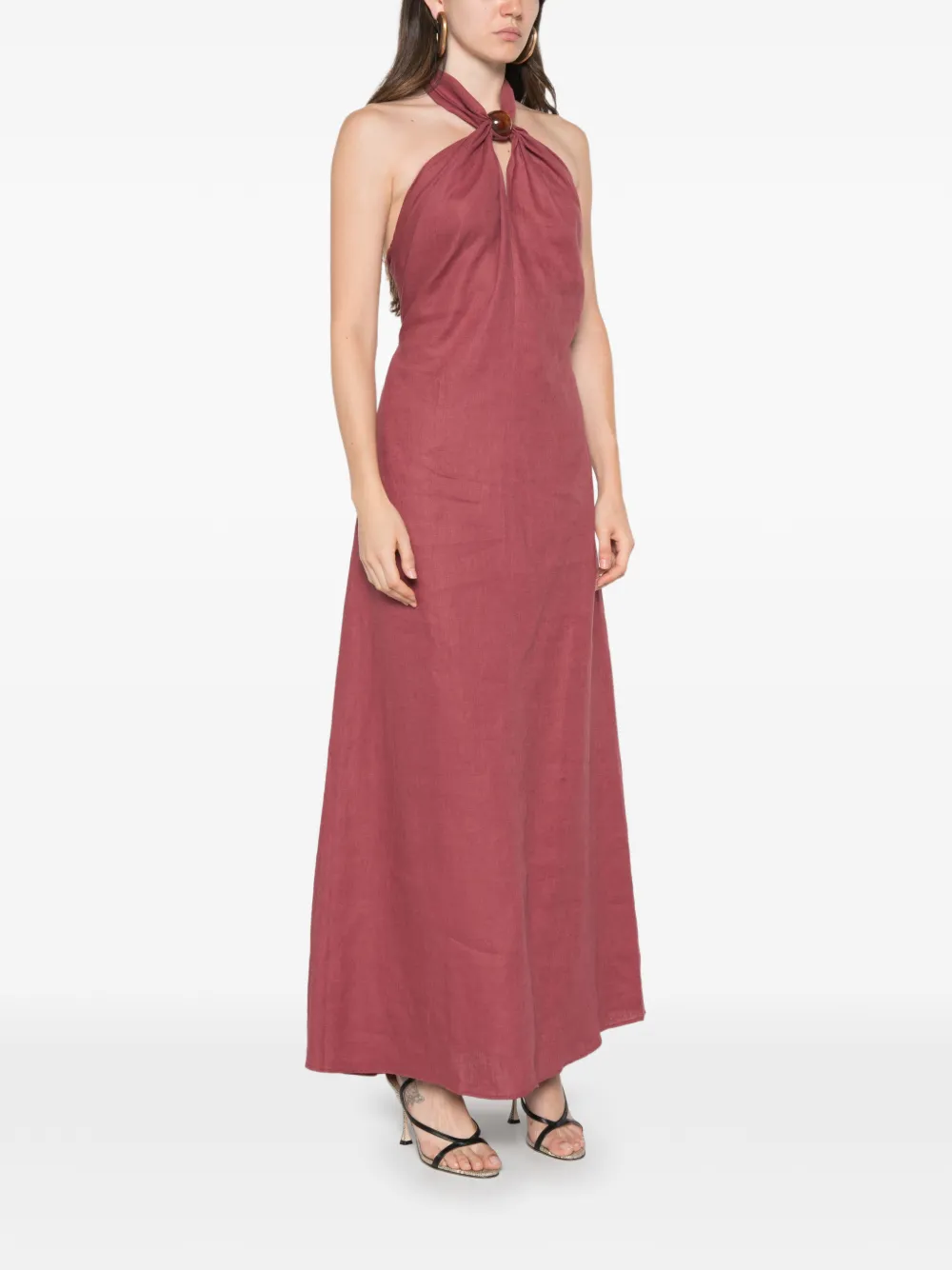 Faithfull Lourdes maxi-dress met halternek Rood