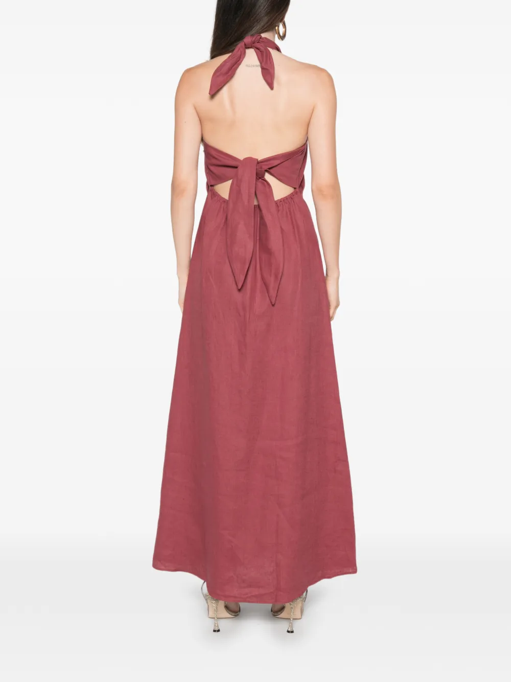 Faithfull Lourdes maxi-dress met halternek Rood
