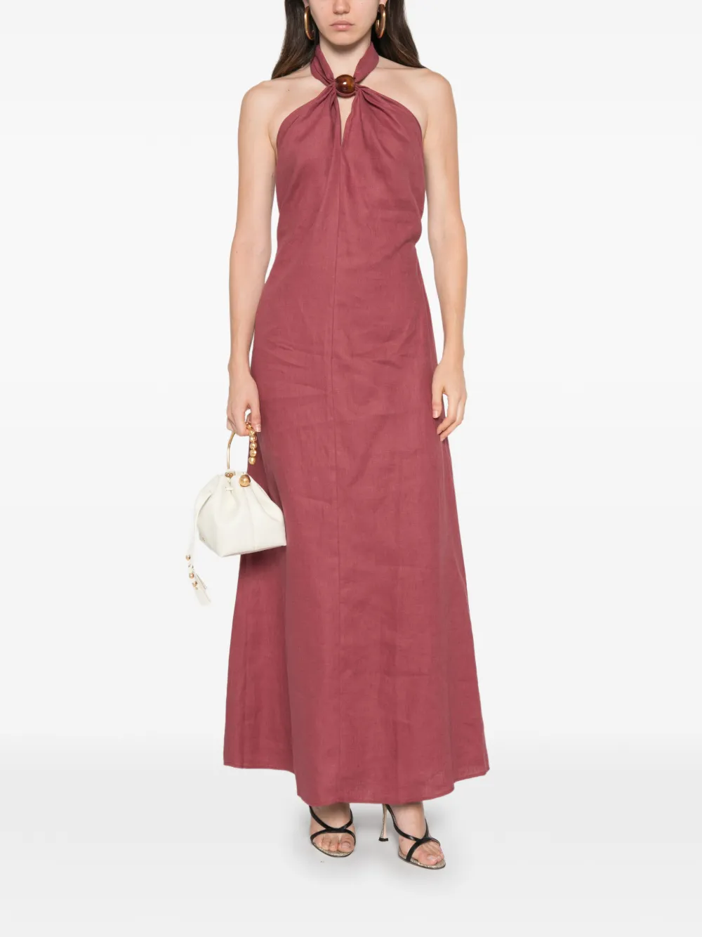 Faithfull Lourdes maxi-dress met halternek Rood