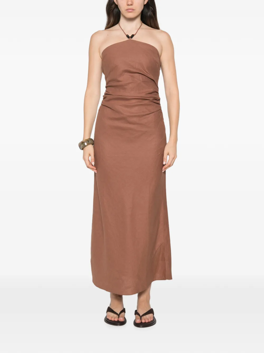 Faithfull Natalia midi-jurk Bruin