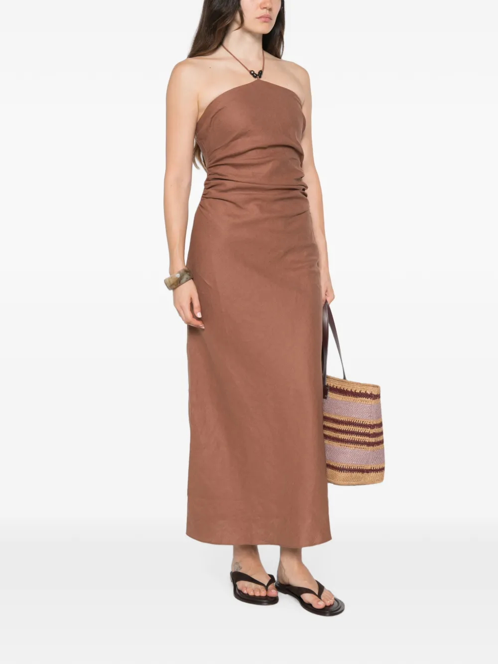 Faithfull Natalia midi-jurk Bruin