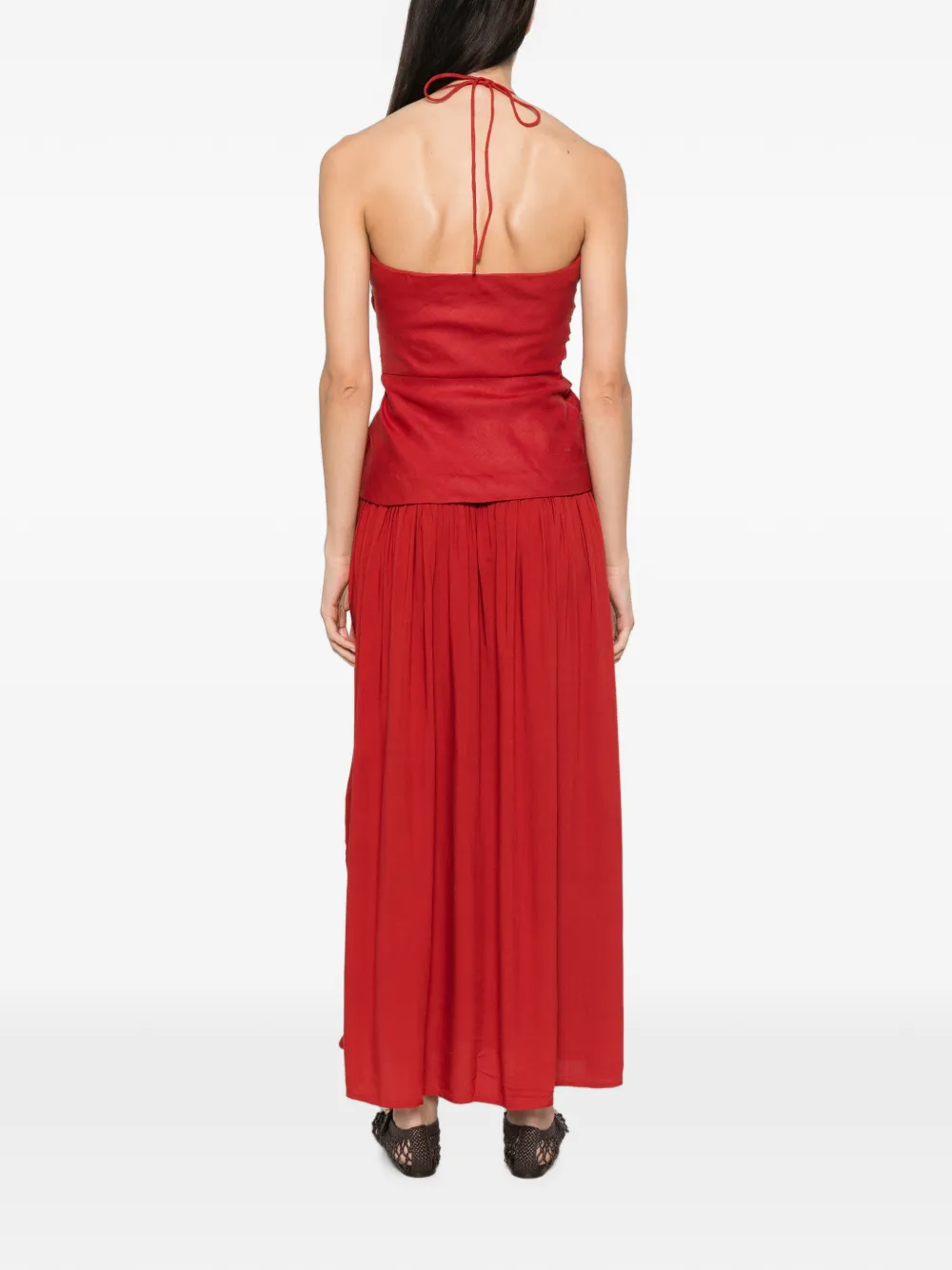Faithfull Notte palazzo maxi-jurk Rood