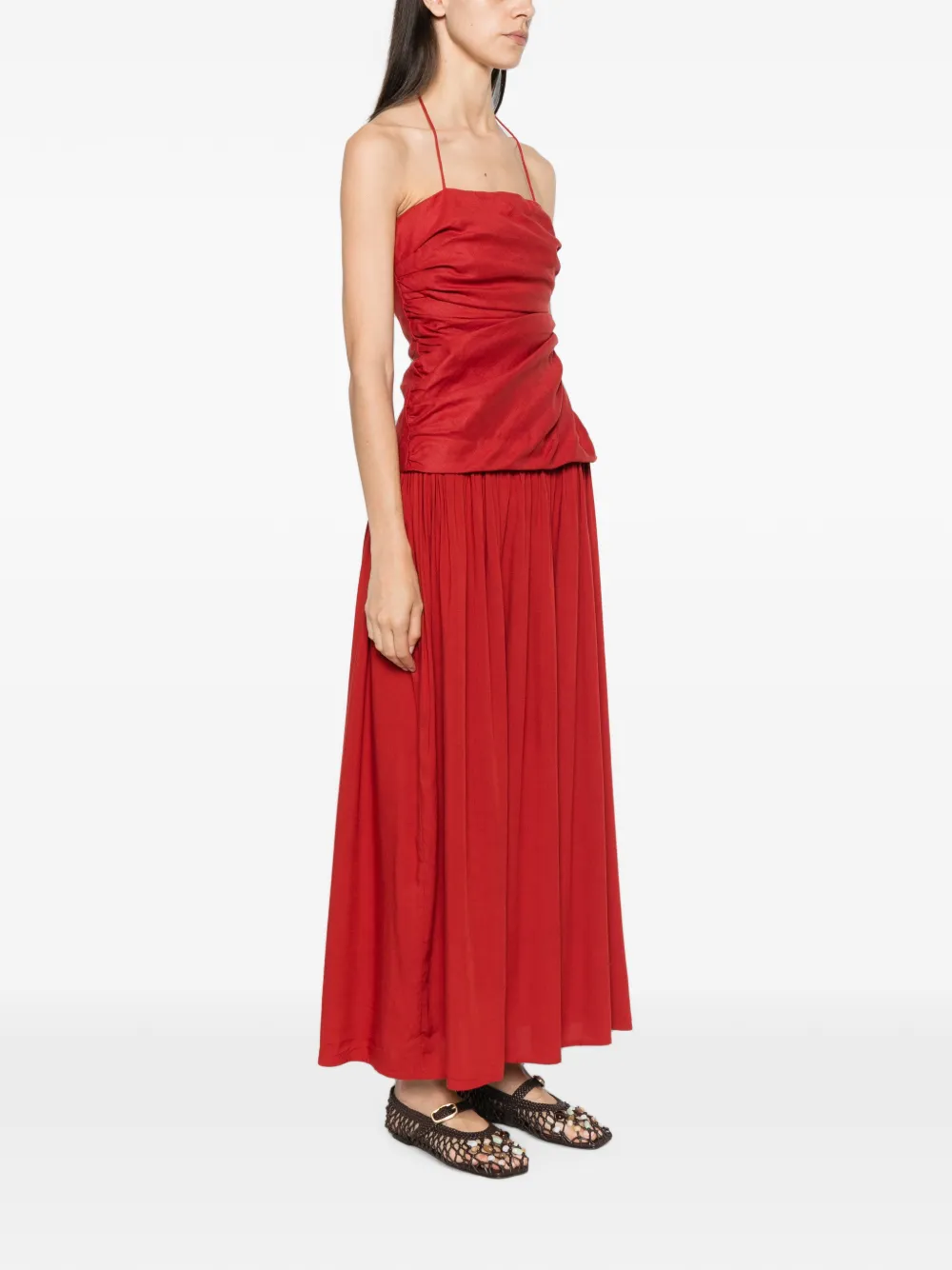 Faithfull Notte palazzo maxi-jurk Rood